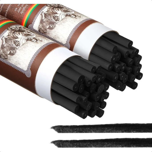 Gueevin 50 Pcs Willow Charcoal Sticks Perfect for Sketching Drawing Shading and Fine