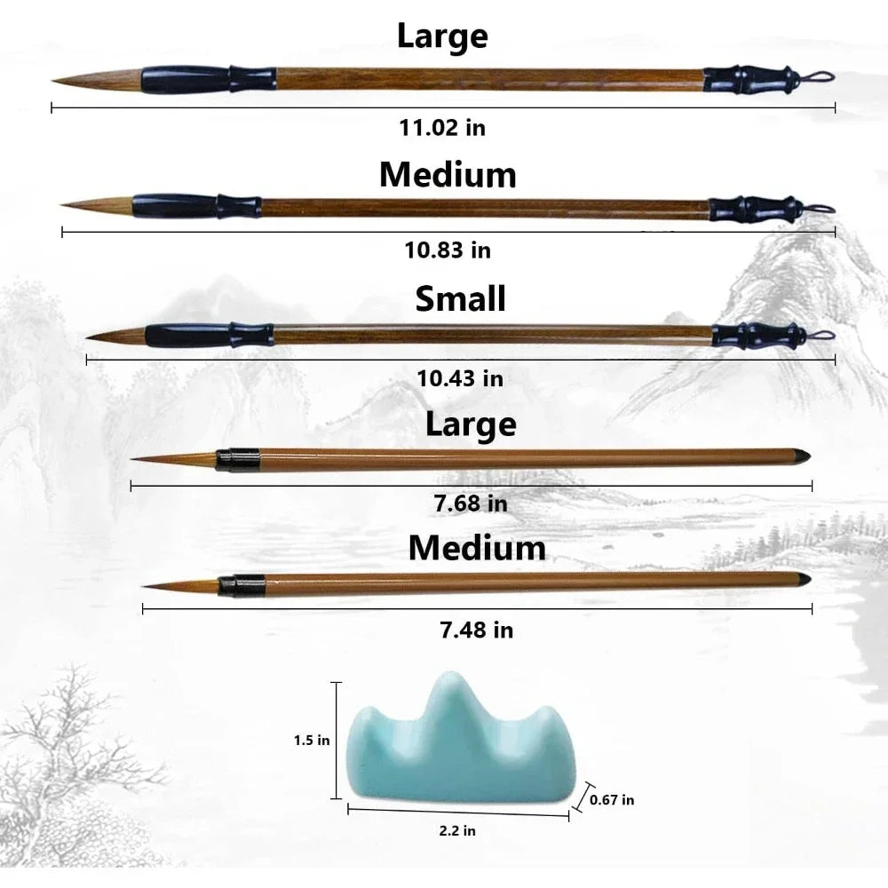 6pcs Calligraphy brush - Painting brush Watercolor brush set, writing Sumi Maobi
