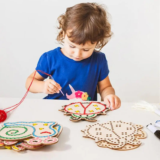 Toddler Sewing Kit Learn To Sew Threading Board Color Recognition Fine Motor Skills