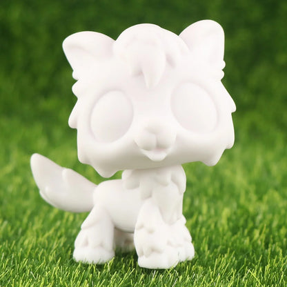 White Base Pet, Lovely Shorthair Cat Collie Husky Action Figure