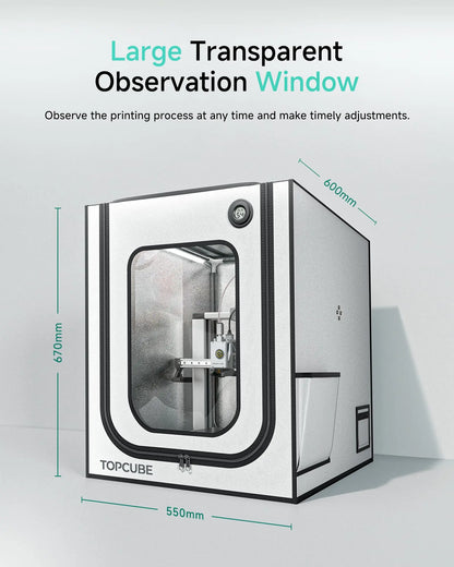 YOOPAI 3D Enclosure For Bambu A1 3D Printer fireproof House Cover with LED light Constant Temperature