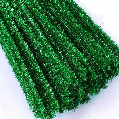 10/50/100 Glitter Chenille Stem Pipe Cleaner Plush Metal Foil Stem Wire Sticks DIY