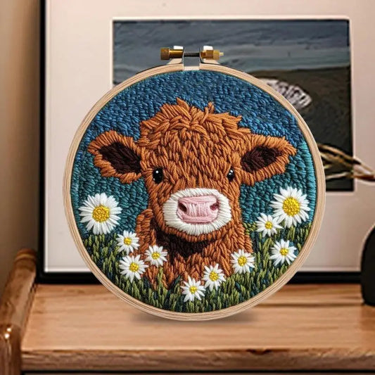 Cartoon Animal Punch Needle Embroidery Kit Landscape Rug