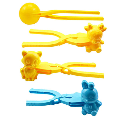 Cartoon Snow Mold with Handle Clay Ball Maker Plastic Creative Snowballs Mold