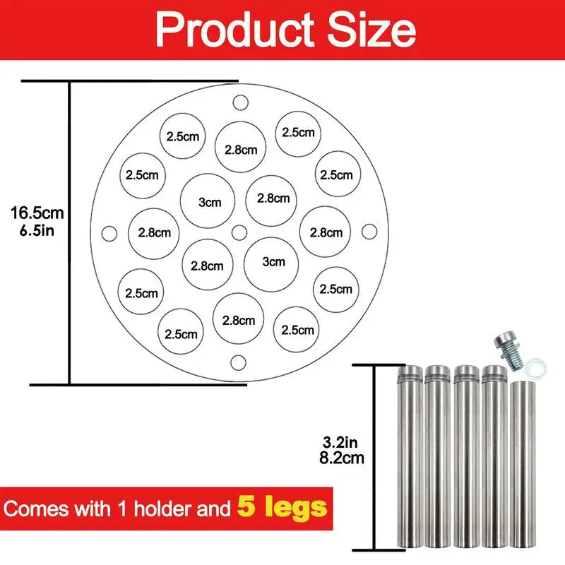 Chess Piece Mold Holder Acrylic 5 Leg Supports Stand For Epoxy Resin