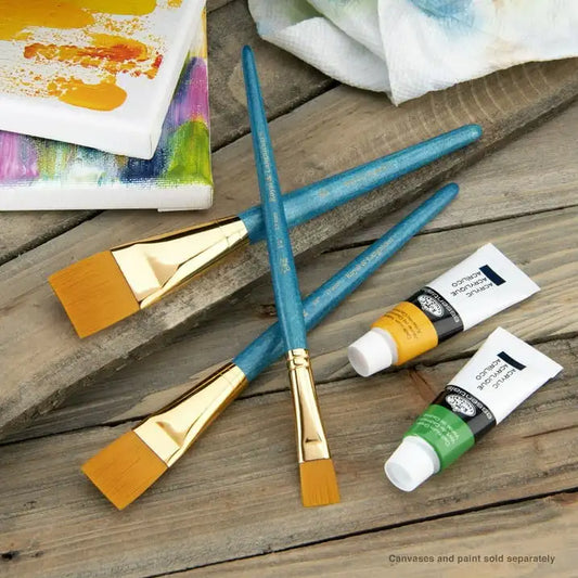 (3 pack) Royal Brush Zip N' Close 3-Brush Set, Golden Taklon, Glaze Wash