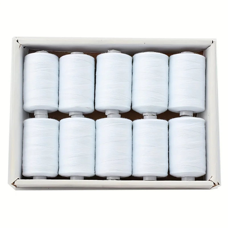 Sewing Thread - 10 Polyester Threads for Hand Stitching, Quilting & Sewing Machine - Set of 1000 yds Per Spool