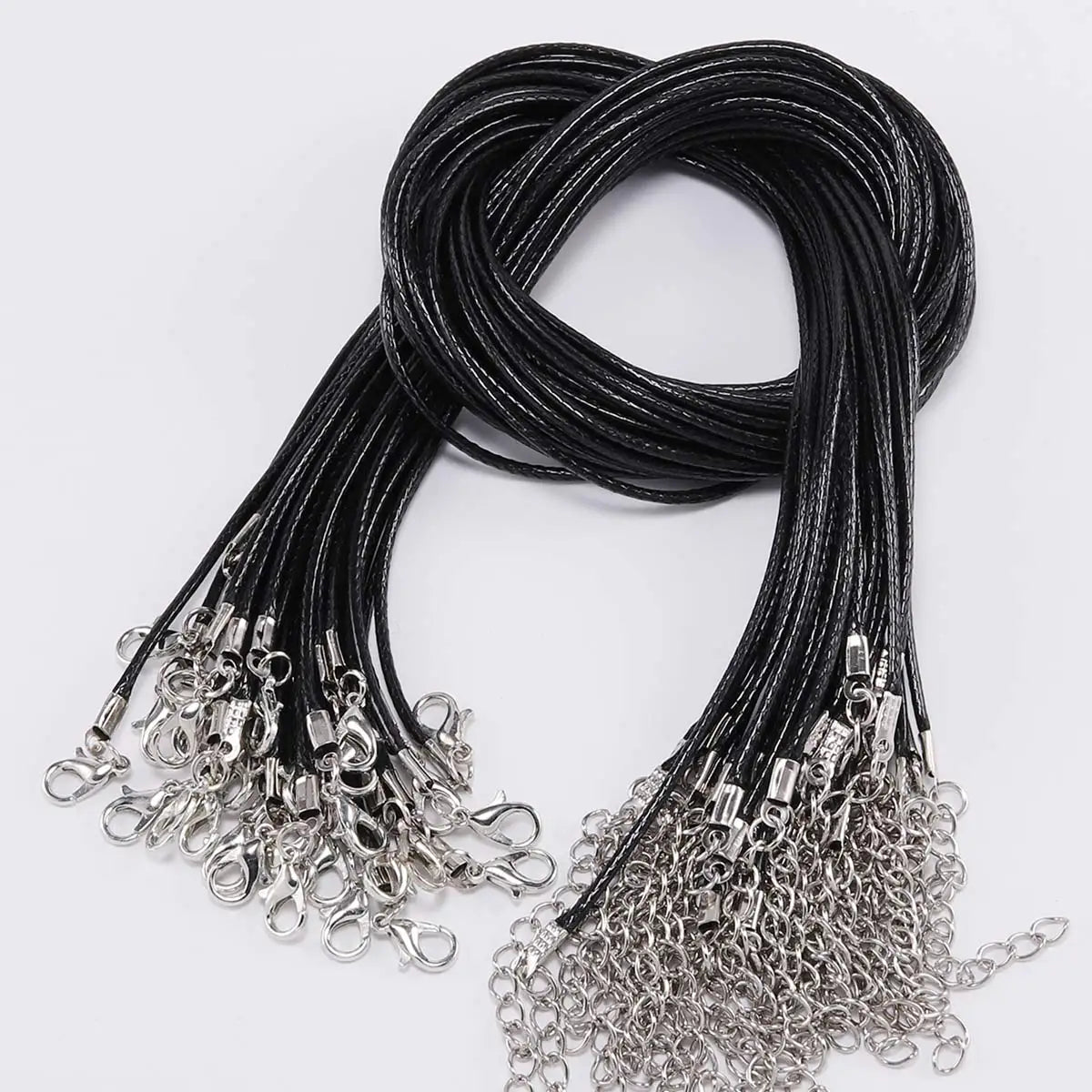 10Pcs/lot 1.5/2mm Leather Cord Necklace With Clasp Adjustable Braided Rope for Jewelry Making DIY Necklace Bracelet Supplies