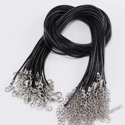 10Pcs/lot 1.5/2mm Leather Cord Necklace With Clasp Adjustable Braided Rope for Jewelry Making DIY Necklace Bracelet Supplies