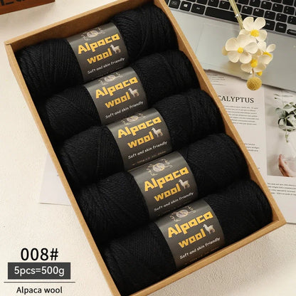 Alpaca Wool Yarn 500g DIY Knitting Kit 245 Stick Needle Thick Warm Yarn