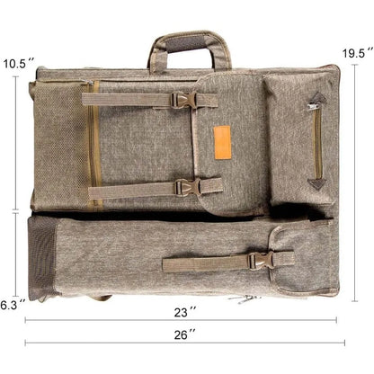 Large 26 x 19.5 Canvas Art Portfolio Case Backpack for Artists Durable Storage Solution for Sketchbooks Paintings and Drawing S
