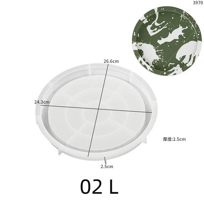 Round Tray Clay Silicone Molds Storage Plate Epoxy Resin Jewelry Display Flowerpot Candle Holder Concrete