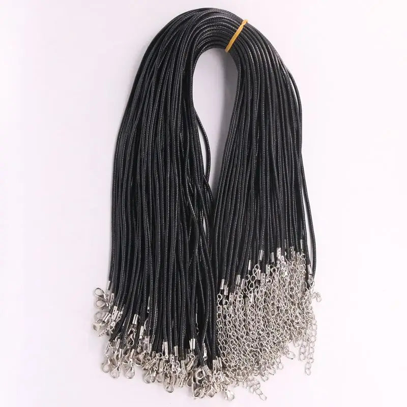 10Pcs/lot 1.5/2mm Leather Cord Necklace With Clasp Adjustable Braided Rope for Jewelry Making DIY Necklace Bracelet Supplies