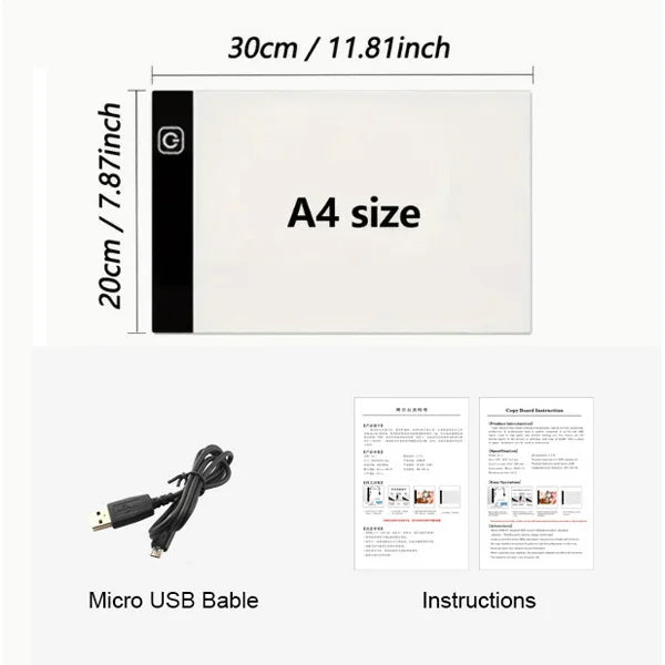 Led Drawing Copy Pad 3 Level Dimmable Board Table Animation Painting Adjustable Light Notepad