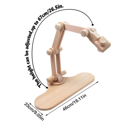 Rotation Adjustable Wooden Embroidery Hoop Desktop Stand Cross Stitch Rack Frames Rings