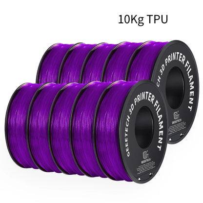 GEEETECH 10Kg TPU 3D Printer Filament material 1kg 2.2LBS/Spool 1.75mm Plastic Vacuum Packaging Non-Toxic Shore Hardness 95A