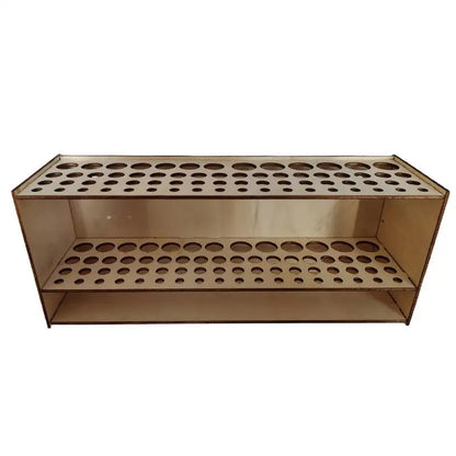 67 Holes Paintbrush Holder Stand Wooden Desk Organizer Wall Mounted