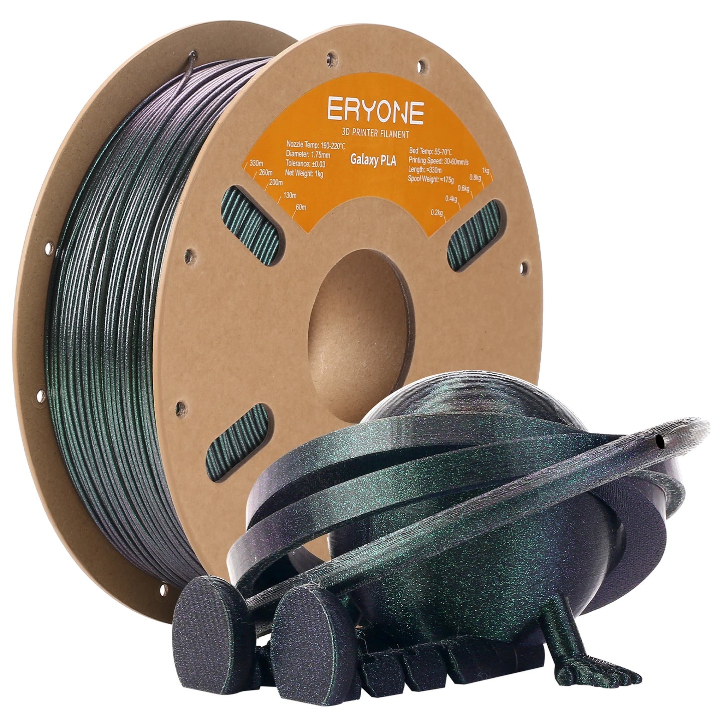 Eryone 1KG Galaxy PLA Glitter Color Premium Filament 3D Print, Multicolor Available, Sparkle Shining
