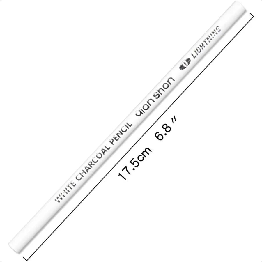 2 Pcs White Sketch Charcoal Pencils Professional High Quality Sketch Highlight Wooden Pencils