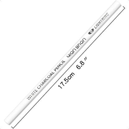 2 Pcs White Sketch Charcoal Pencils Professional High Quality Sketch Highlight Wooden Pencils