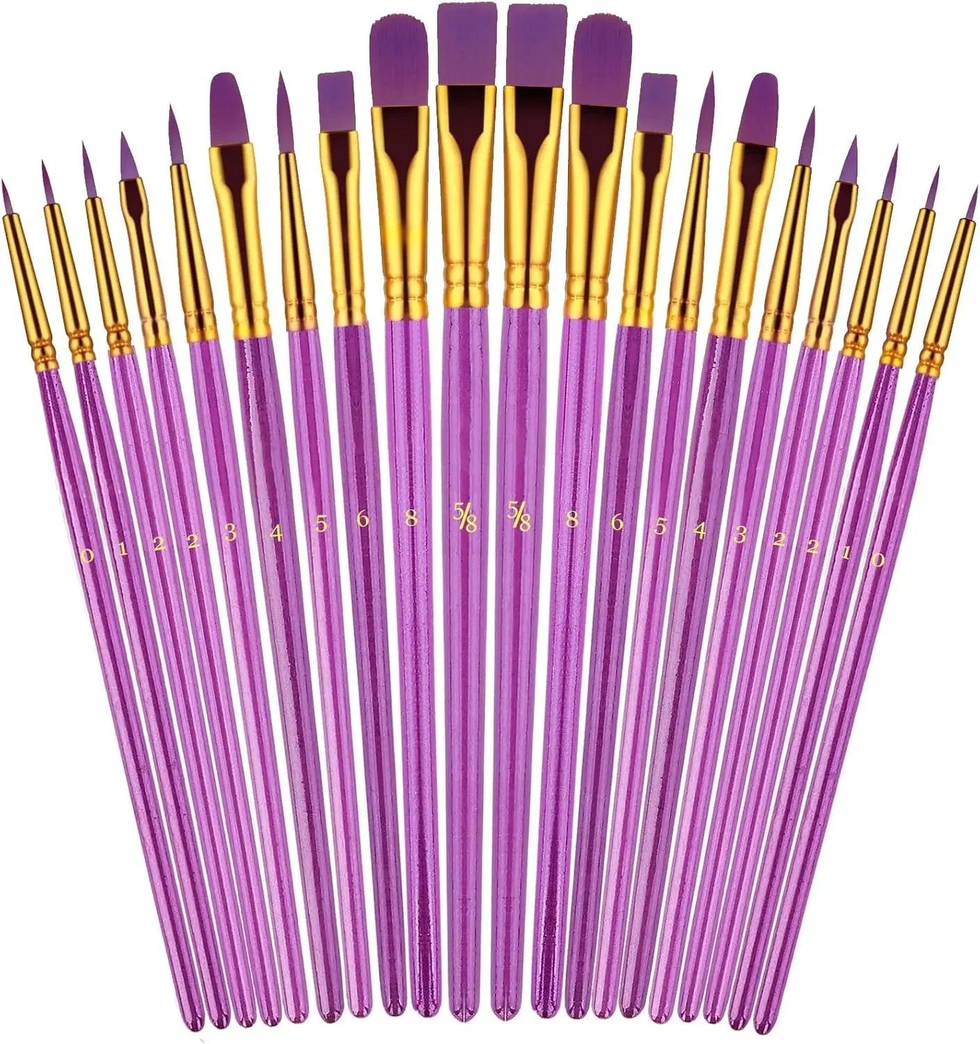 20 oil watercolor acrylic paint brushes, blue