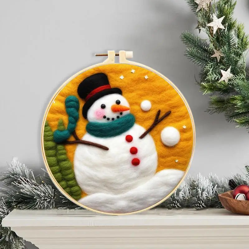 Needle Point Kits Cartoon Wool Embroidery Kit Felting Supplies Christmas Handmade Kit