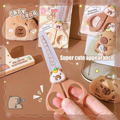 Kid Capybara Safety Scissors With Round Tip Anti-Slip Handle