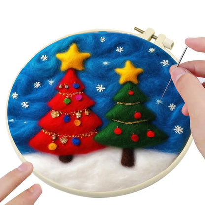 Needle Point Kits Cartoon Wool Embroidery Kit Felting Supplies Christmas Handmade Kit