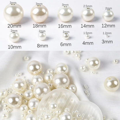 500pcs 3 4 6 8 10 mm Imitation Pearl Beads With Hole Beading Accessories Acrylic Spacer Beads Jewelry Making
