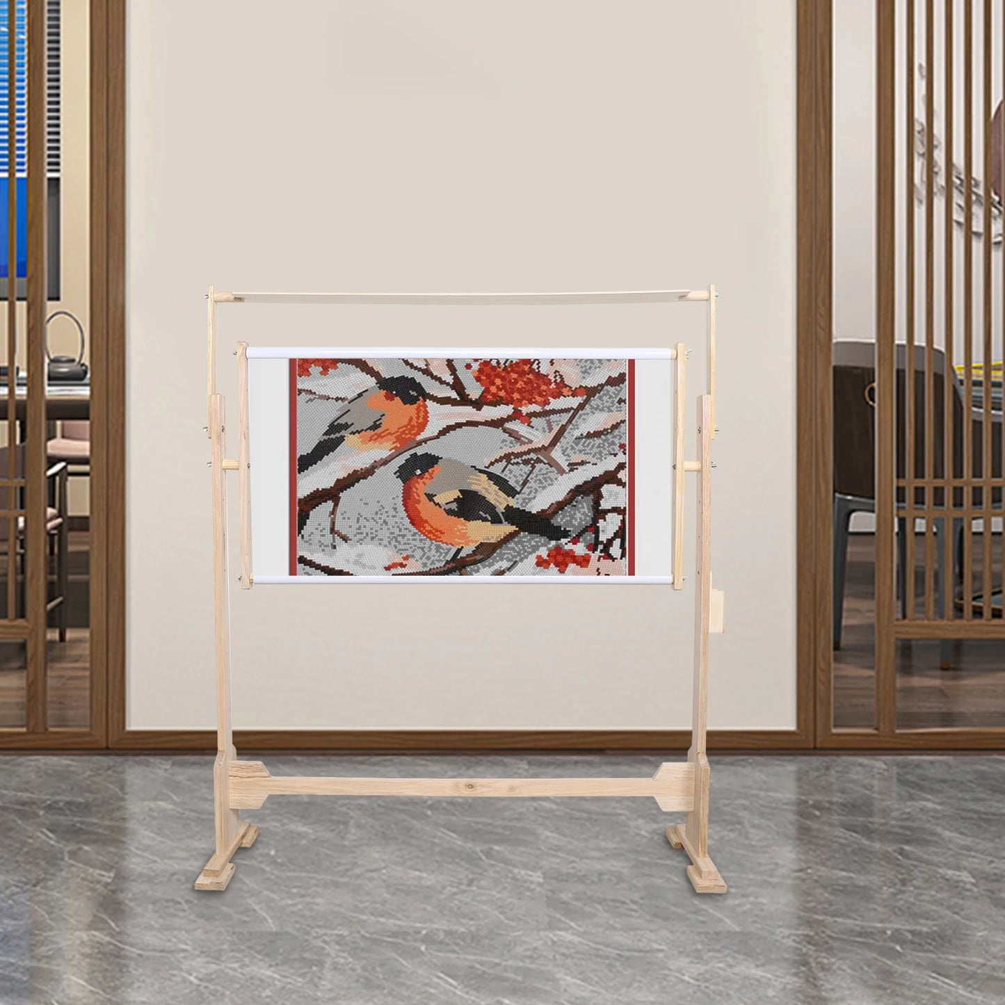 Wooden Embroidery Hoop Stand Angle Adjustable Cross Stitch Holder Frame Rack