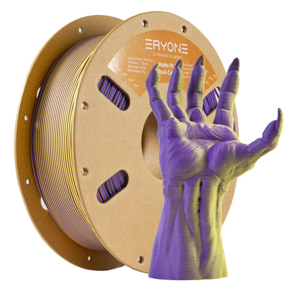 ERYONE Matte Dual Color PLA Filament 1.75 mm for 3D Printers,Accuracy +/- 0.03mm,1kg/ Spool(2.2lbs)