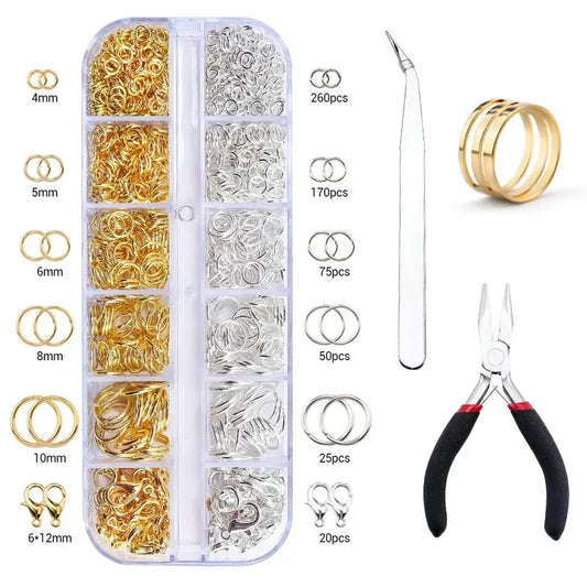 Zinc Alloy Open Jump Rings Lobster Clasps Bracelet Necklace Chain Accessories Kits
