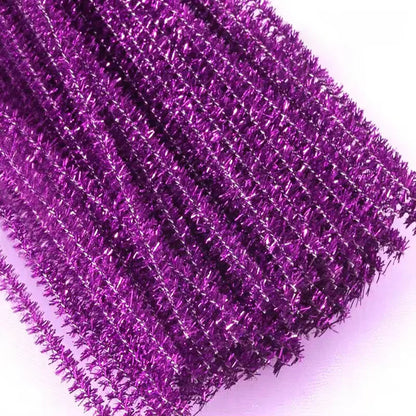 10/50/100 Glitter Chenille Stem Pipe Cleaner Plush Metal Foil Stem Wire Sticks DIY