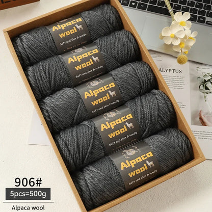 Alpaca Wool Yarn 500g DIY Knitting Kit 245 Stick Needle Thick Warm Yarn