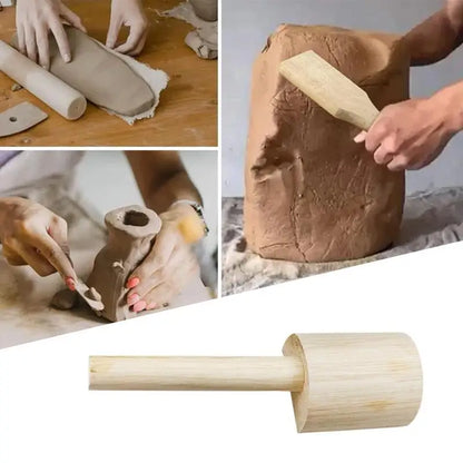 Wooden Ceramic Clapping Board DIY Texture Clay Polymer Shaping Tool Pottery Handmade Mud Patting