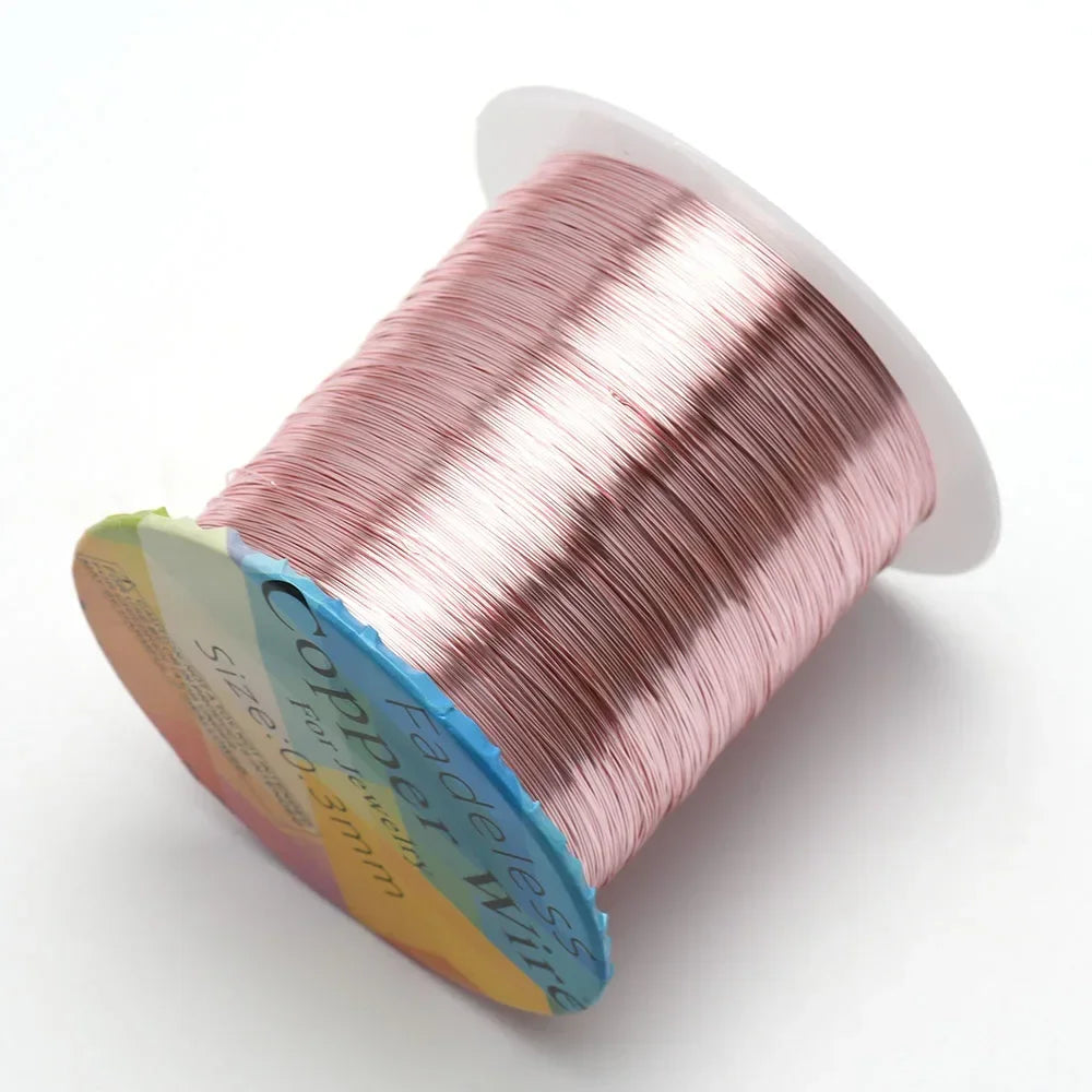 Solid Colorfast Copper Wire Tarnish-Resistant Beading Wire Jewelry Making Accessories 18 to 32 Gauge ( 32Ga/1969 ft )