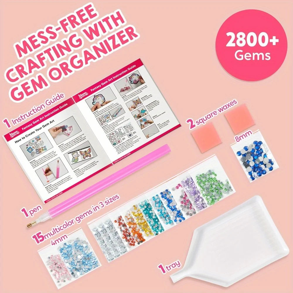 JOYFY 16 Projects Kids Diamond Gem Painting Kit with 5D Gem for Girls Ages 6-12 Gem Craft