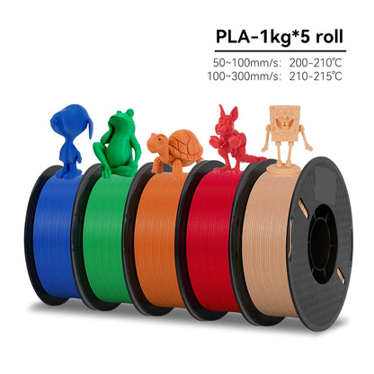 KEEPANG PLA/HS-PLA/PLA Matte/PLA Pro 5KG PLA 3D Filament 1.75mm 1KG/Roll (2.2lbs) Neatly Wound 3D Printing Materials