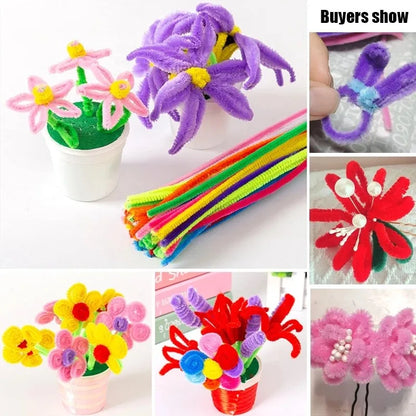 Creative Wires Chenille Wire Pipe Cleaners Flower Headband Diy Colorful DIY Plush Stem Wired Twist Stick