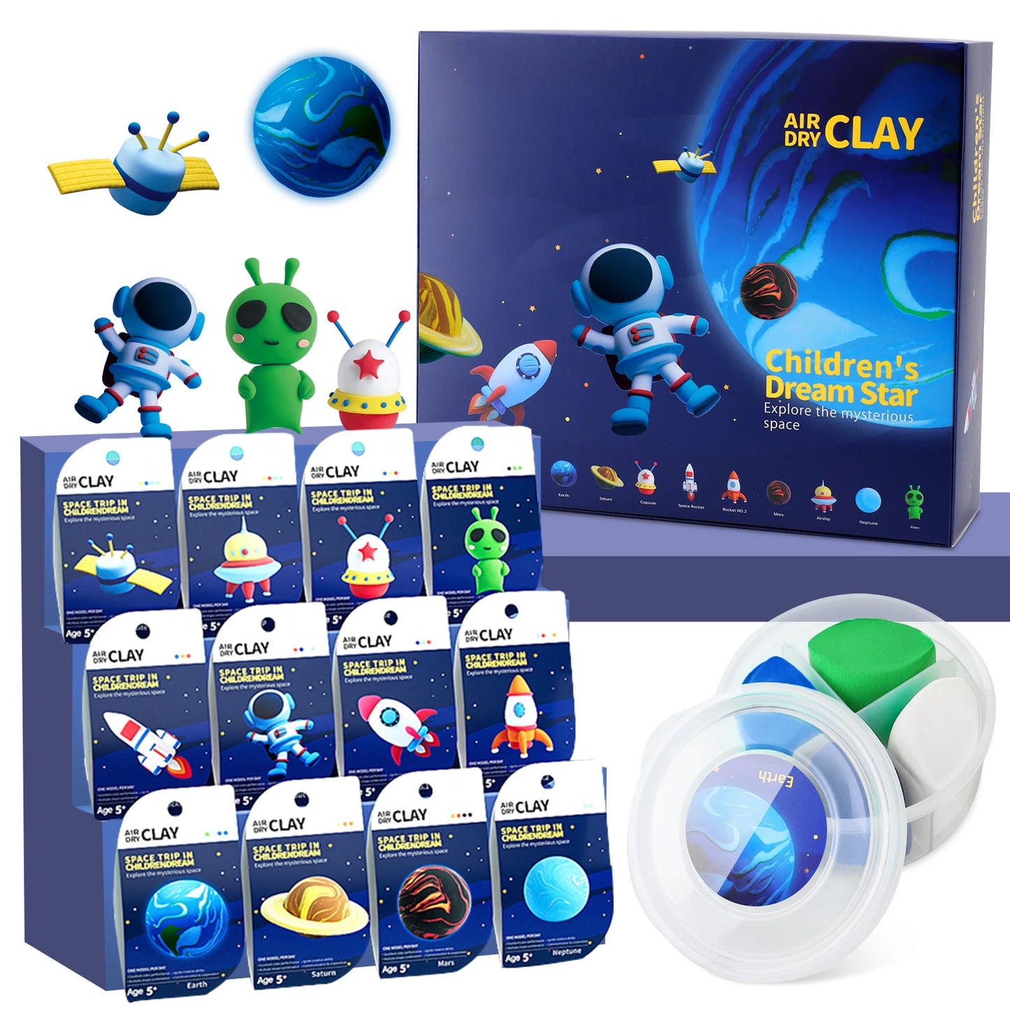 Air Dry Clay Kit Creative Kids Modeling Clay Kits with Tools Super Light DIY Soft Clay