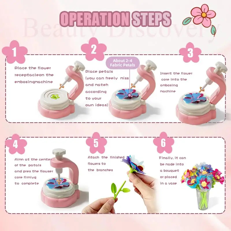 DIY Craft Kits Toys for Kids - Flowers Market Toy, Build Your Flower Bouquet
