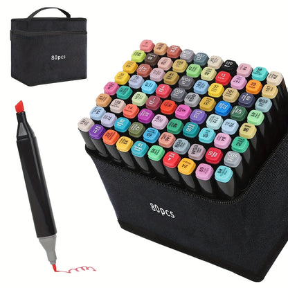 Markers, 80/120/168 Colors Two Color Professional Permanent Sketch Markers