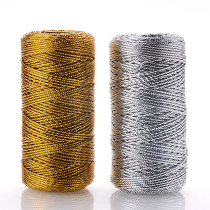 100m/Roll Golden Thread Silver Cord Packing Rope Ornament String For DIY Needlework 1.5mm