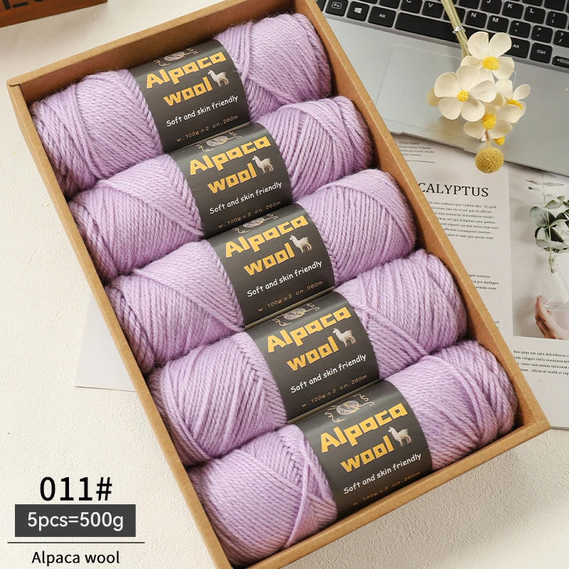 Alpaca Wool Yarn 500g DIY Knitting Kit 245 Stick Needle Thick Warm Yarn