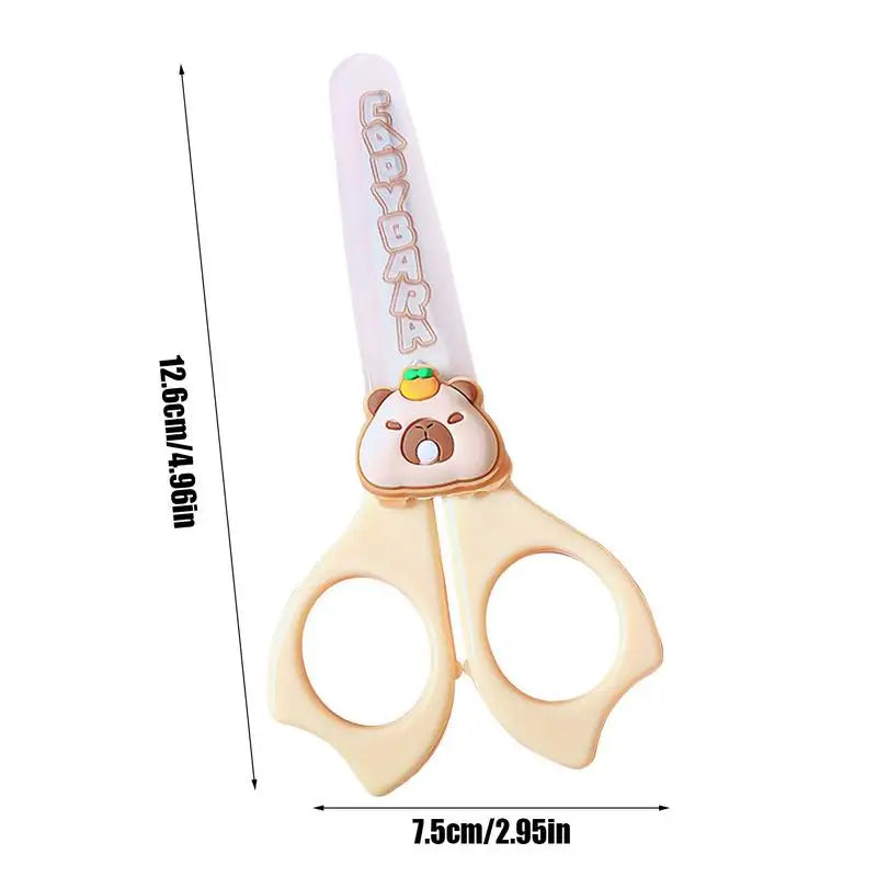 Kid Capybara Safety Scissors With Round Tip Anti-Slip Handle