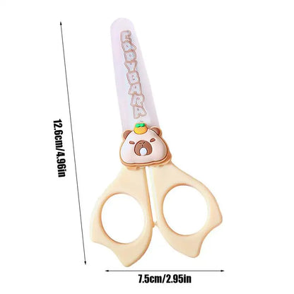 Kid Capybara Safety Scissors With Round Tip Anti-Slip Handle
