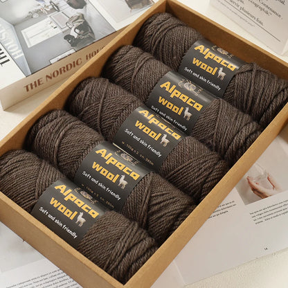 Alpaca Wool Yarn 500g DIY Knitting Kit 245 Stick Needle Thick Warm Yarn