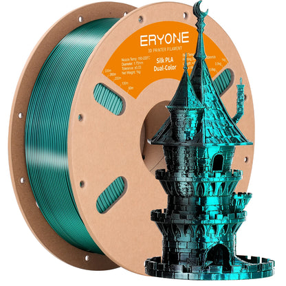 ERYONE PLA Silk Dual Color Premium Filament 3D Print, Diameter:1.75mm, Tolerance:+/-0.03mm,1KG/Spool