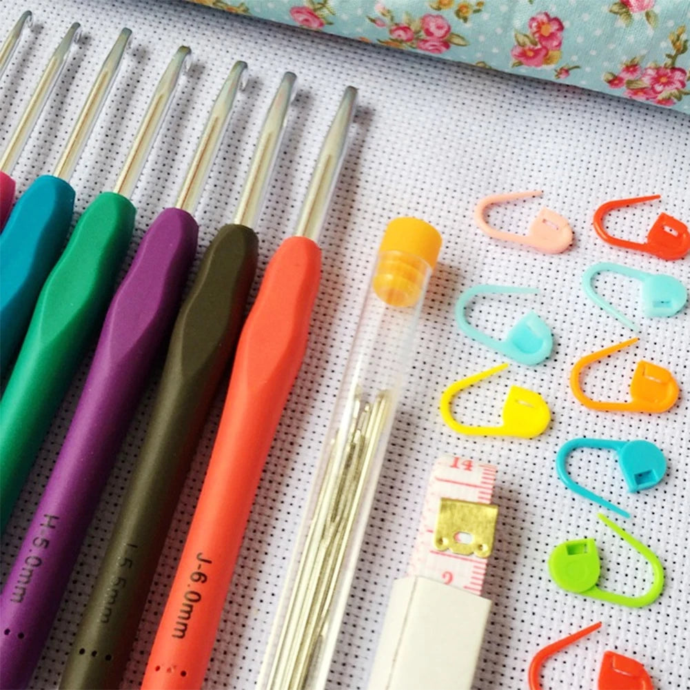 14Pcs Knitting Needles Kit 2.0-8.0mm Crochet Kit Yarn