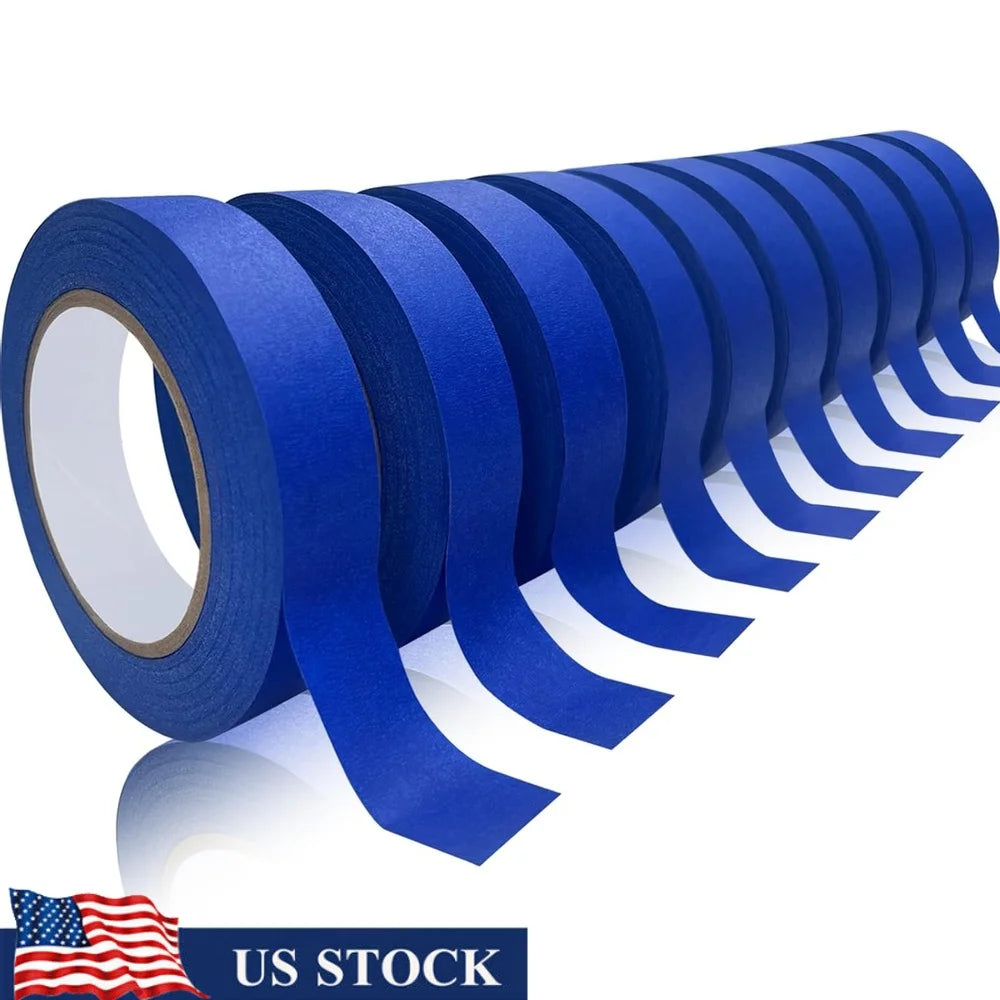 Premium Blue Painters Tape 10 Rolls Multi-Surface Masking Tape Easy Tear 601yds